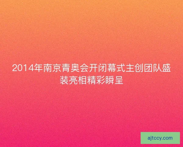 2014年南京青奥会开闭幕式主创团队盛装亮相精彩瞬呈